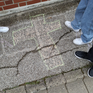 Kreidebotschaften der Konfis